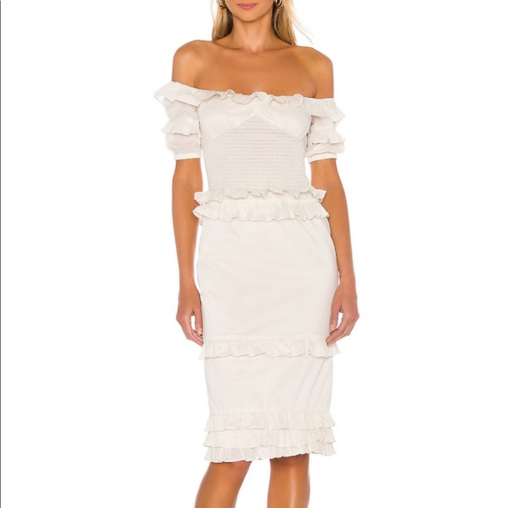 Ollie Midi Dress in White